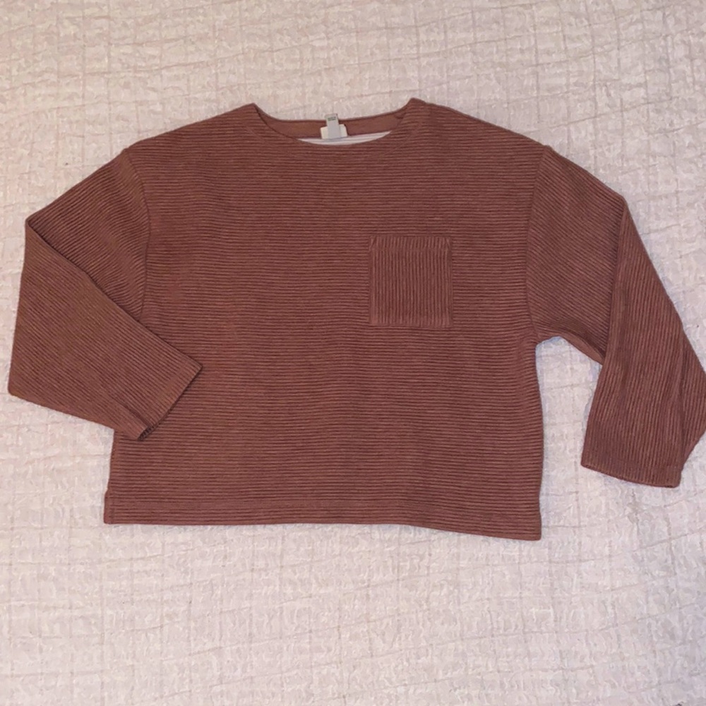 Ribbed Casual Sweatshirt